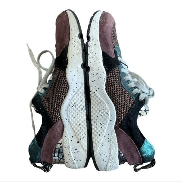 P448 Alex Sneakers You Can Surf Later Maroon Suede Teal Silver Metallic Size 40 - Picture 15 of 16